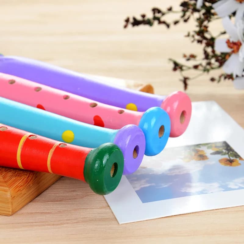 Petit flûte Piccolo colorée en bois pour enfants, 1 pièce, apprentissage du rythme, Instrument de mu