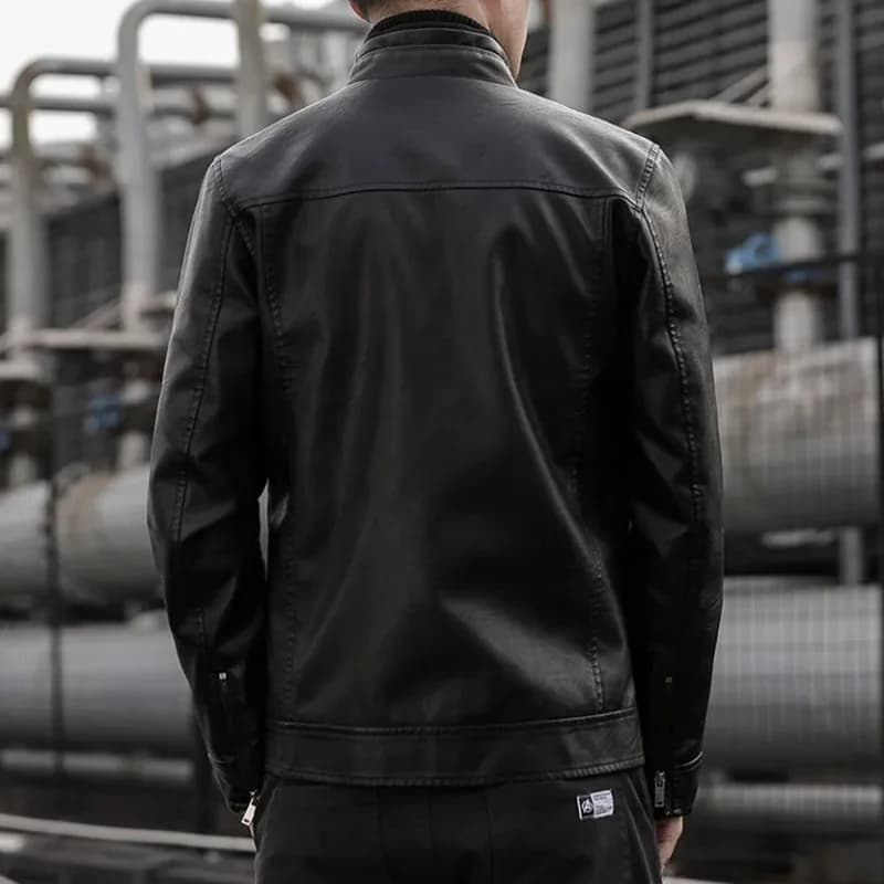 Hommes veste de costume en cuir hommes coupe ajustée manteau court hommes mode veste en cuir Streetw