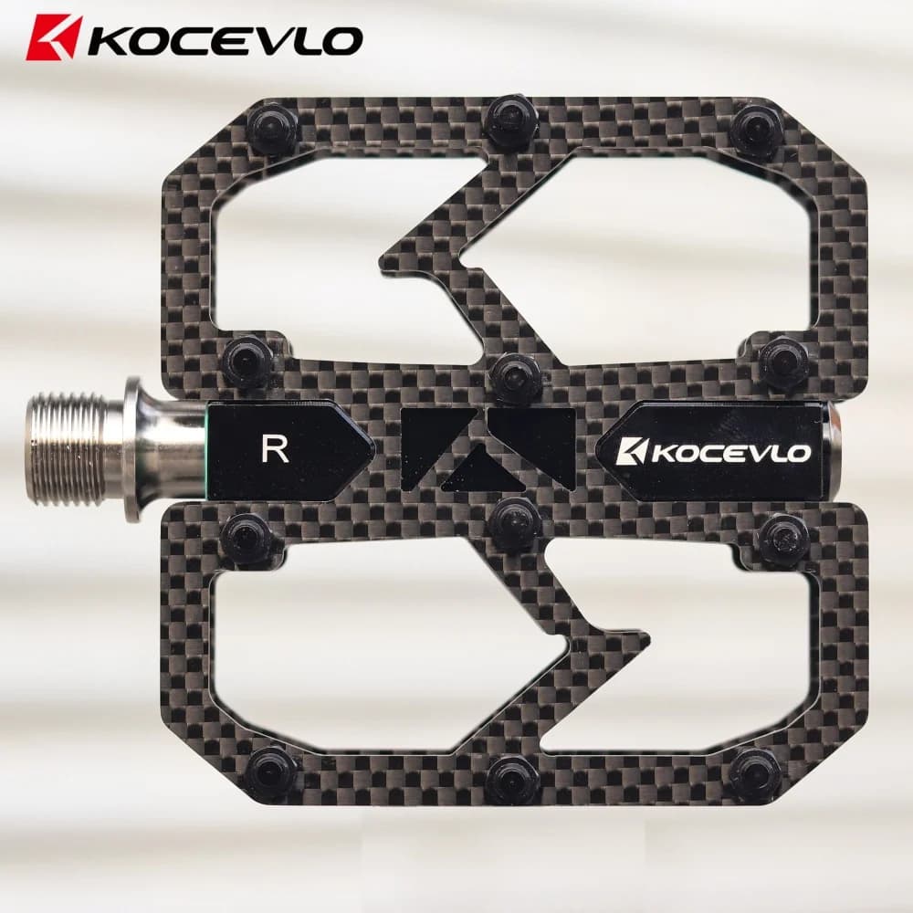 KOCEVLO pédale en Fiber de carbone ultralégère 195g vtt arbre en titane 3 roulements pédale de vélo 