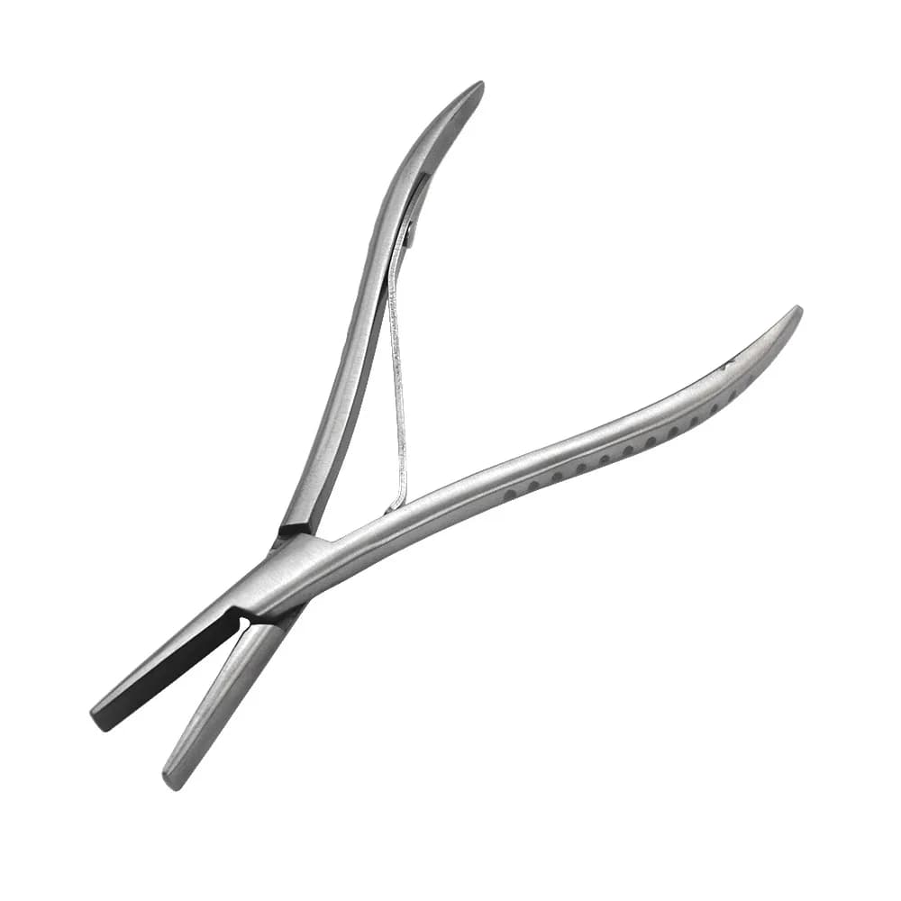 Pince d'extension de cheveux avec rainure lisse, dents plates de 7 pouces, pince en acier inoxydable