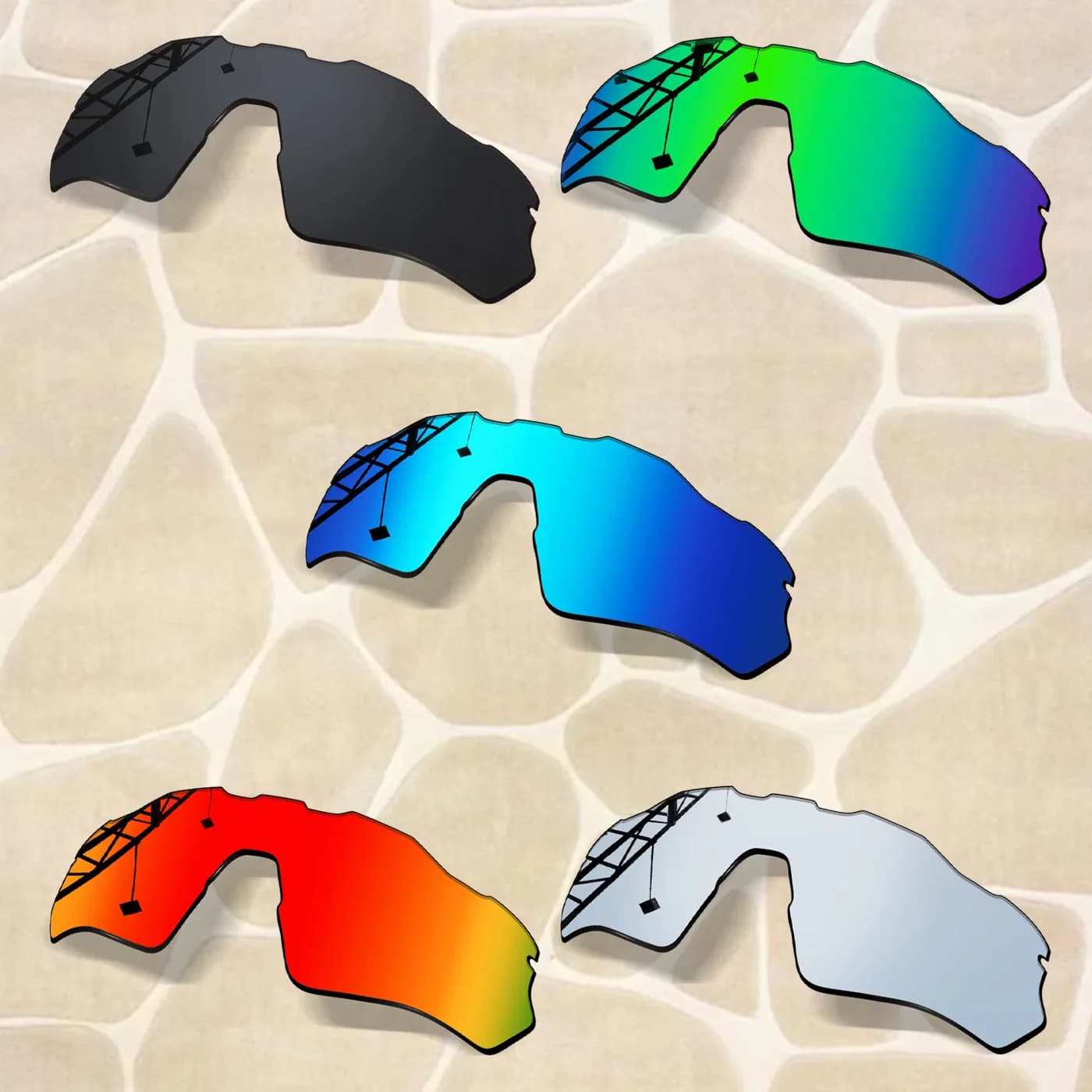Lentilles de remplacement polarisées anti-rayures, pour lunettes de soleil Oakley Radar EV XS Path O