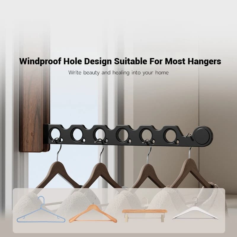 Cintre à vêtements en bois, support de séchage mural, conception pliable et organisateur de vêtement
