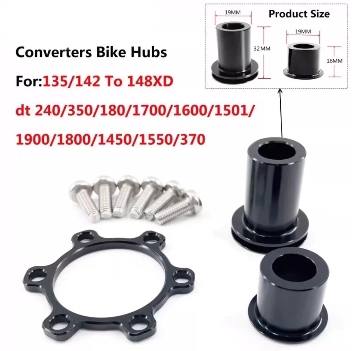 Kit de conversion d'adaptateur de moyeu pour DT SWISS, 350, 370, 180, 240, 1900, 1501, 1700, 12mm x 