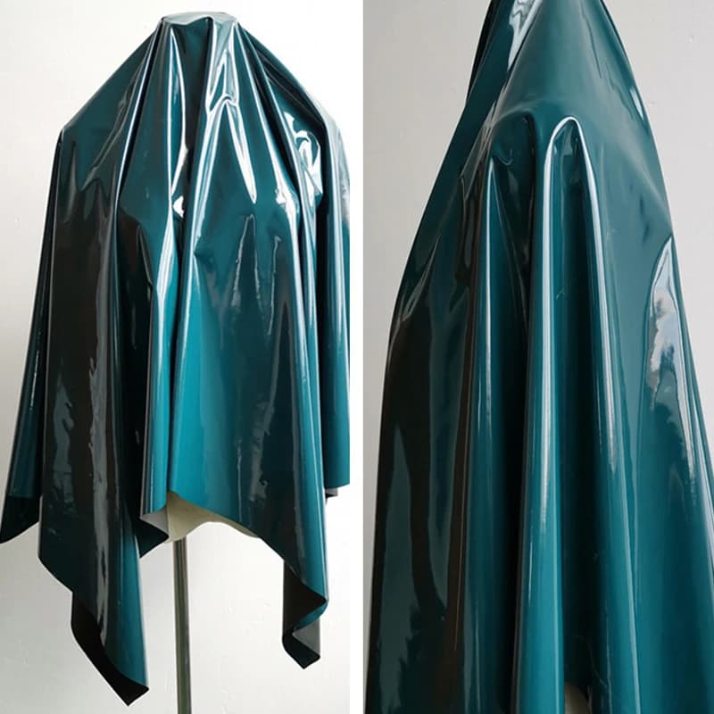 Tissu en cuir vinyle souple brillant 50x145cm, miroir Laser, Faux cuir PU, tissu PVC pour sac, robe,