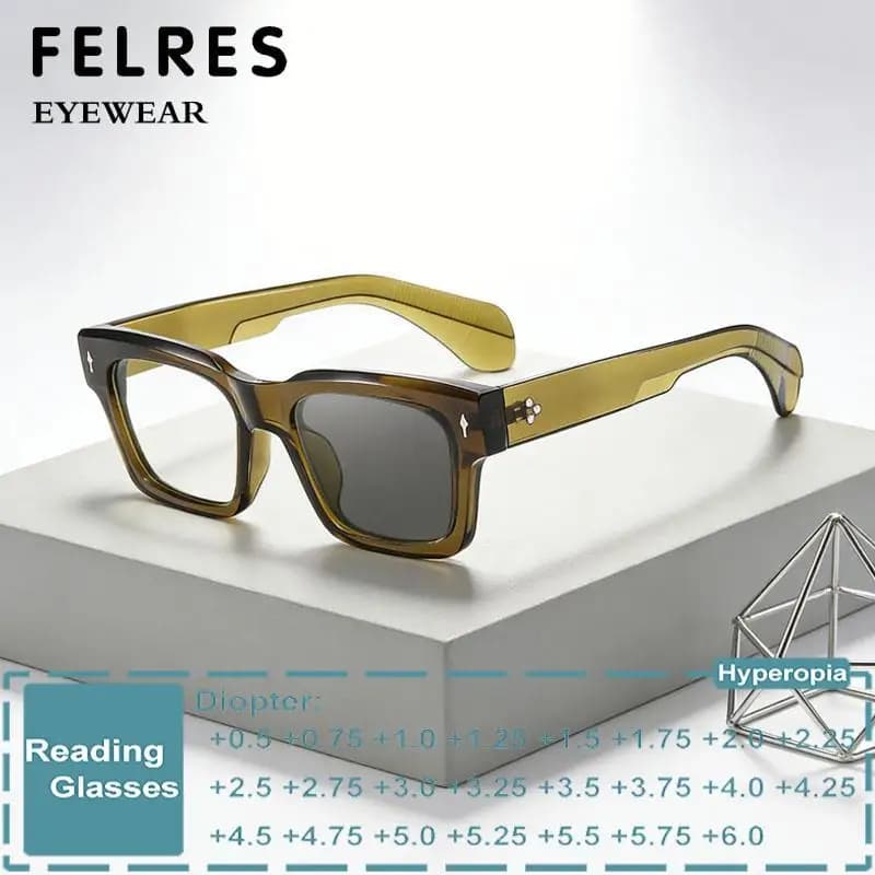 Lunettes de lecture photochromiques à monture épaisse de styliste, tendance pour hommes et femmes, l
