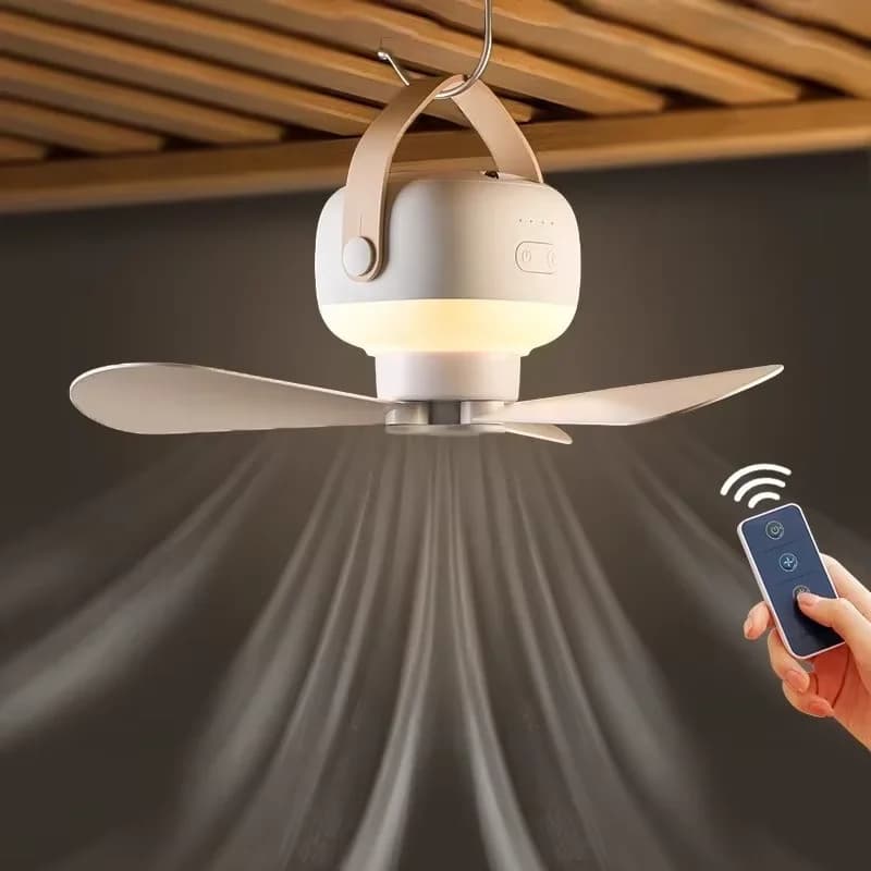 Mini ventilateur de plafond USB sans fil portable avec télécommande, support, veilleuse, maison, ext