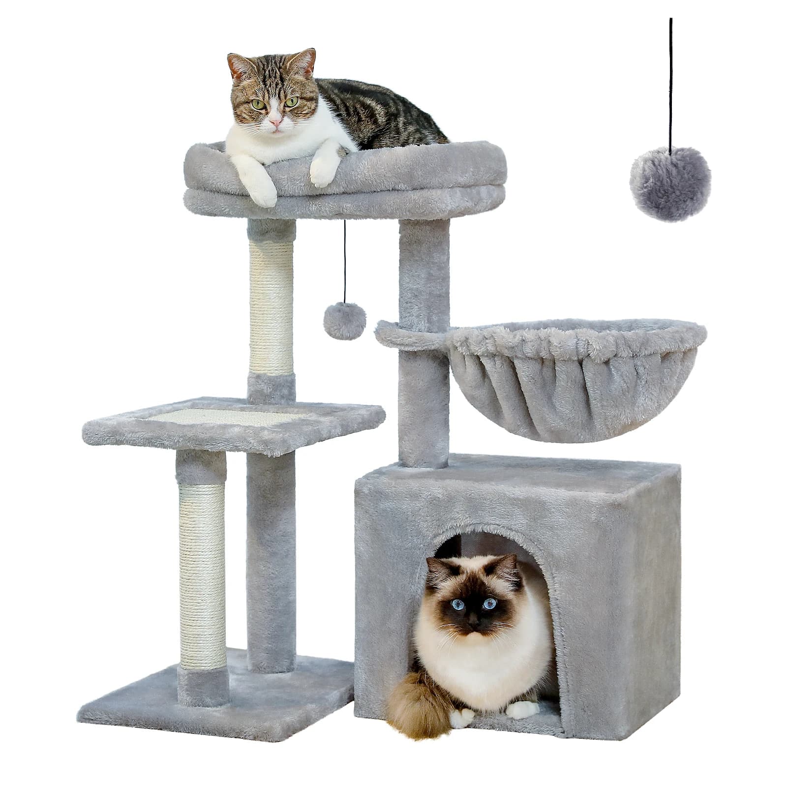 Arbre à chat Tour à chat pour chats d'intérieur Arbre d'activité pour chat 2 styles avec postes à gr