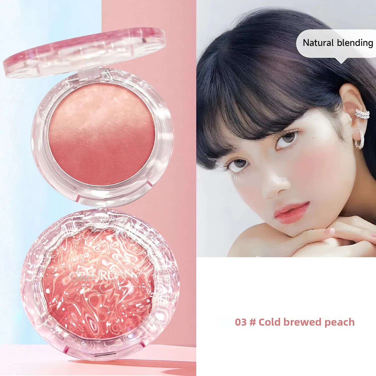 Blush ivre ORLURDAN 3 couleurs Obtenez que le coréen naturel ressemblez votre secret pour une lueur 