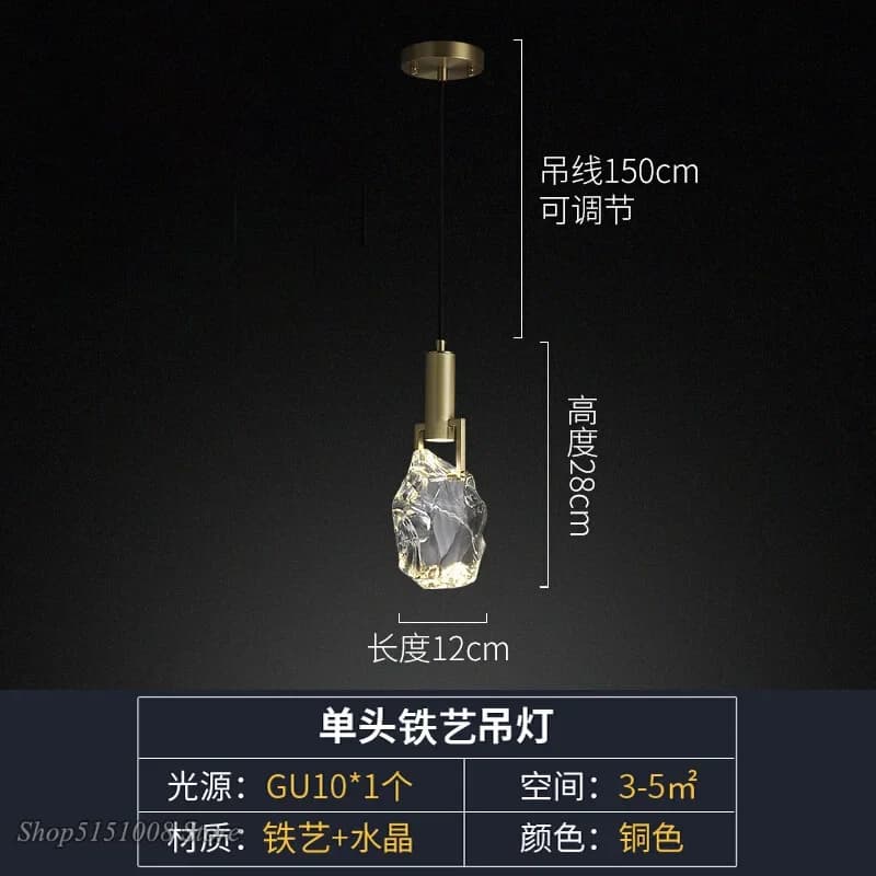 Lampe Led suspendue en cristal au design nordique de luxe, Luminaire décoratif d'intérieur, idéal po