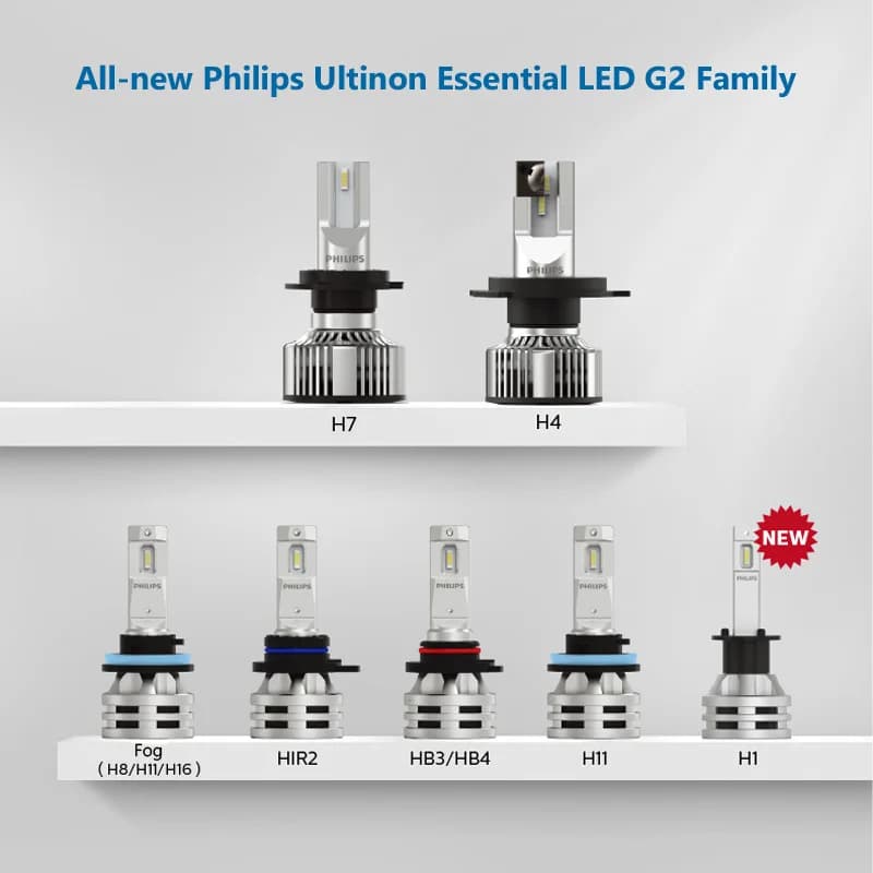 Philips Ultinon Essential G2 LED H1 H4 H7 H8 H11 H16 HB3 HB4 H1R2 9003 9005 9006 9012 6500K phare de