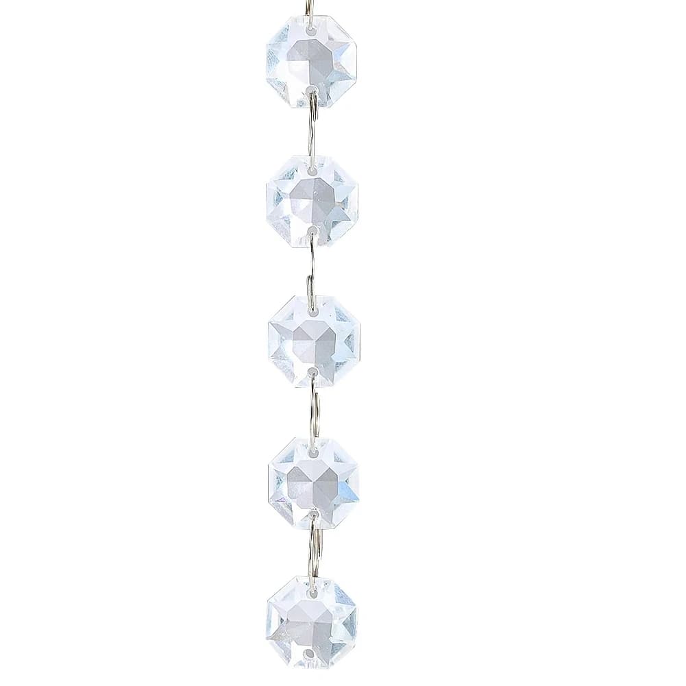 Perles octogonales en cristal 3D, 14mm, 10 pièces, pièces de rechange pour lustre, pendentif suspend