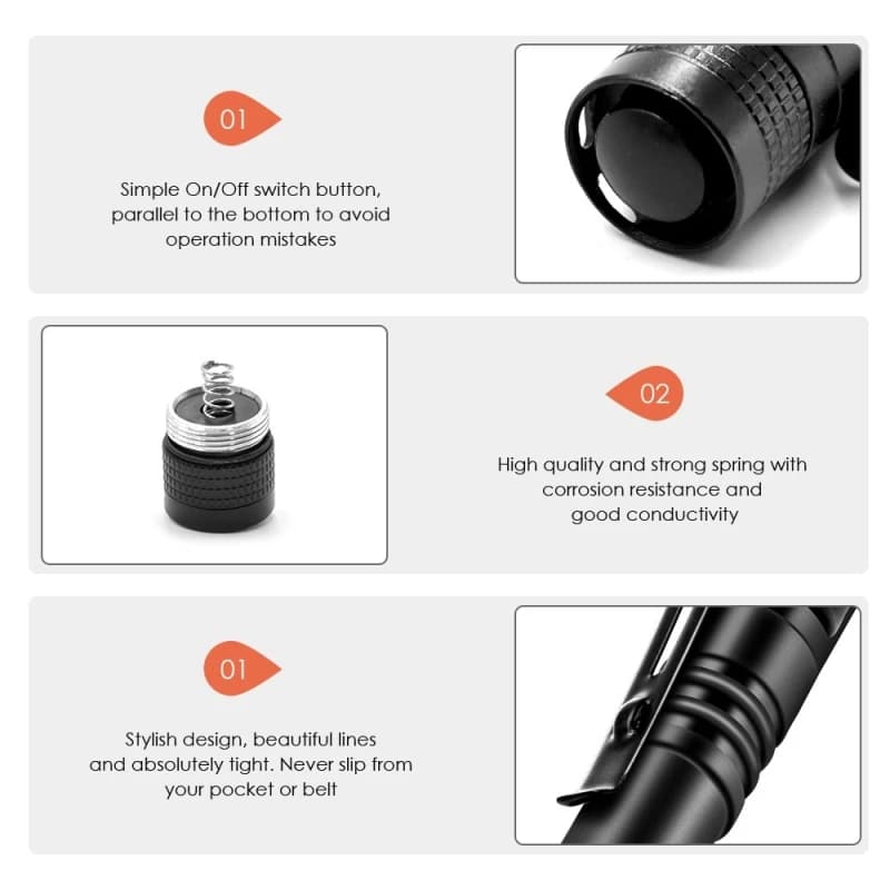 Mini lampe de poche à stylo LED portable, ultra lumineuse, lumens élevés, déterminer la lampe de poc