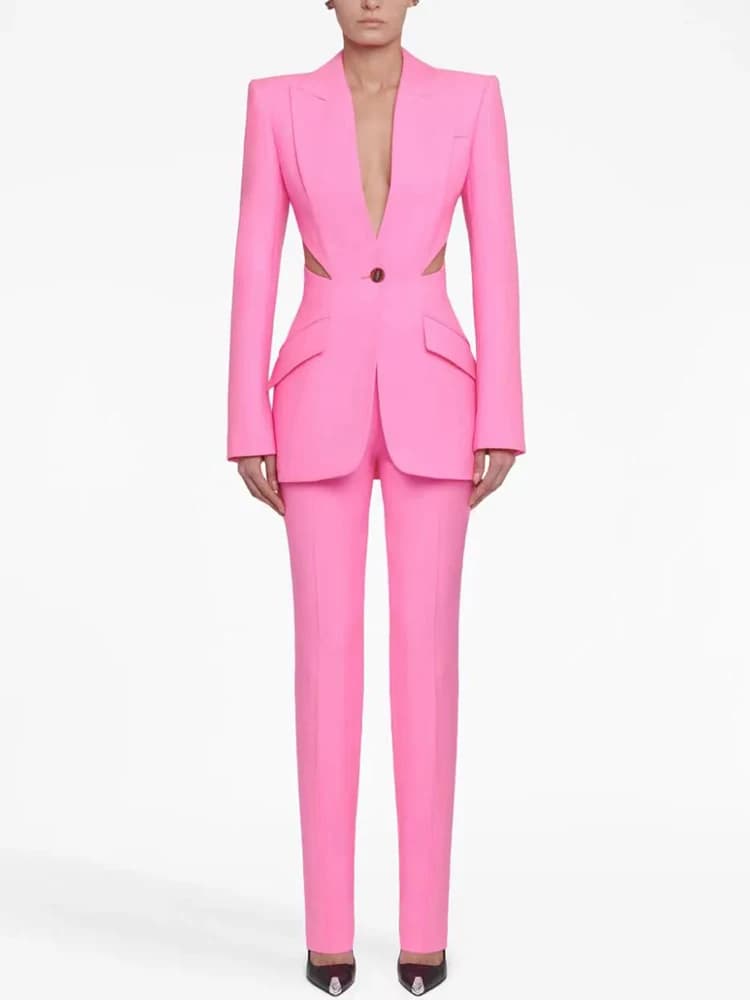 Ensemble de costume de créateur HIGH STREET, nouveauté 2026, pour femme, en gaze patchwork, blazer à