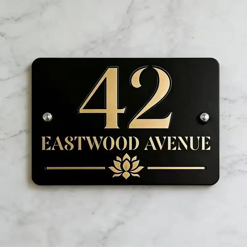 Panneau d'entrée résidentiel, panneau de porte d'entrée, panneau d'adresse moderne pour décoration e
