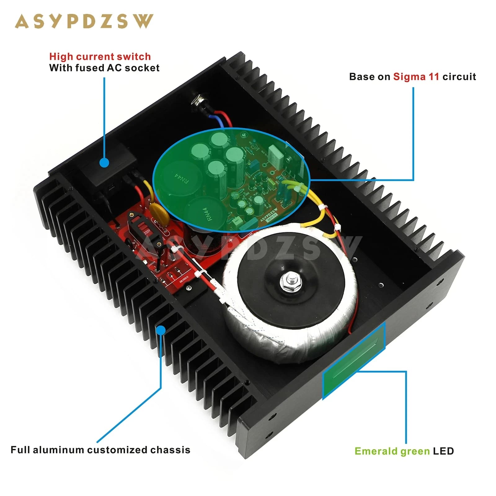 Alimentation linéaire HIFI SGM-11, 100W, LPS, Base sur circuit Sigma 11, DC 5V --- 24V en option