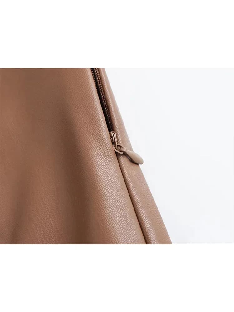 HH 2024 Pantalon en simili cuir pour femme Taille haute Pantalon à jambes droites Mode Femme Streetw