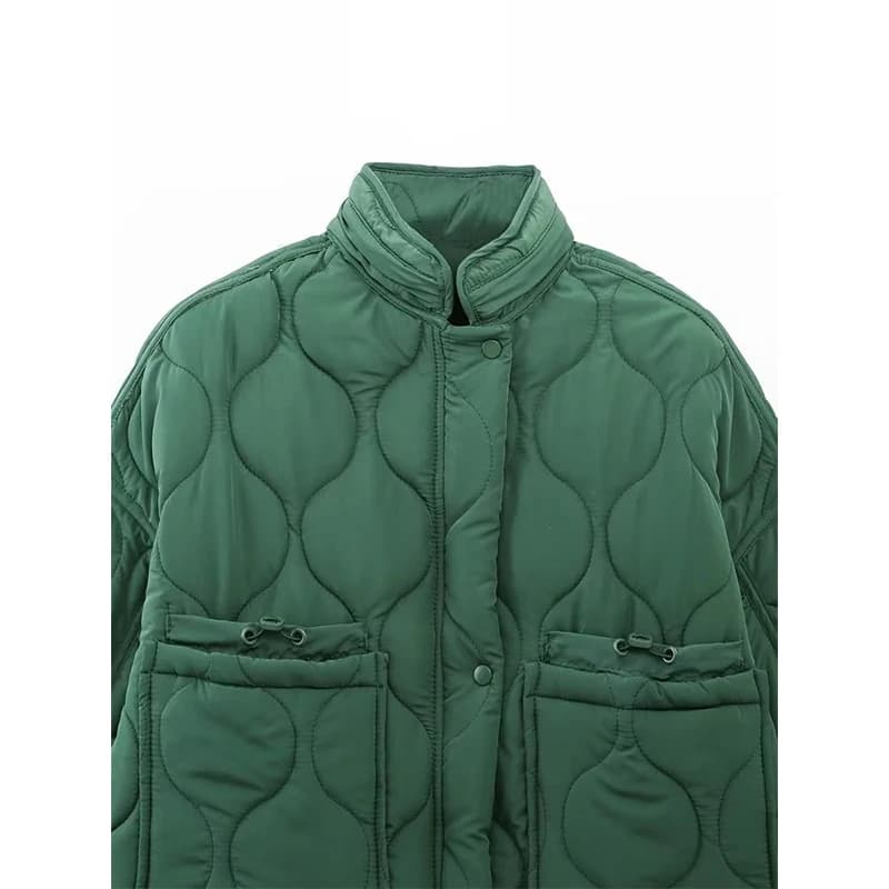 YENKYE nouveau automne femmes veste matelassée à manches longues poches femme Vintage manteau surdim
