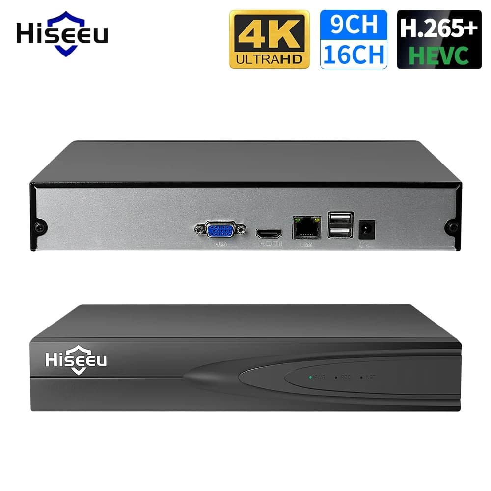 Hiseeu – caméra de sécurité H.265 + IP CCTV NVR, enregistreur vidéo et Audio 8CH 16CH 32CH 4K 8MP 5M