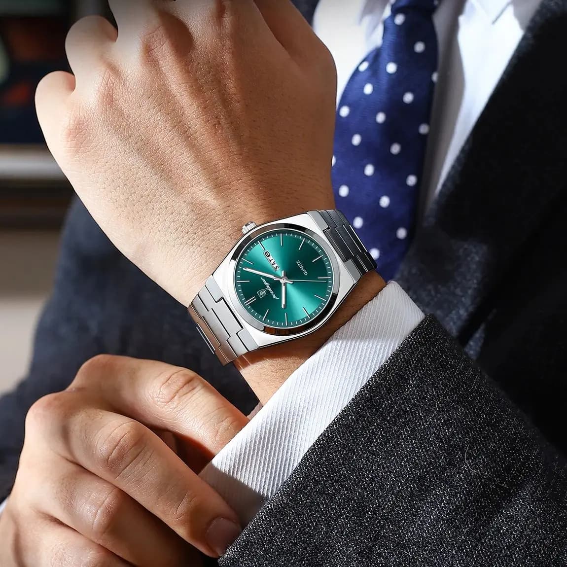 Montre pour homme POEDAGAR, élégante, en acier inoxydable, étanche, lumineuse, avec date et jour, cl