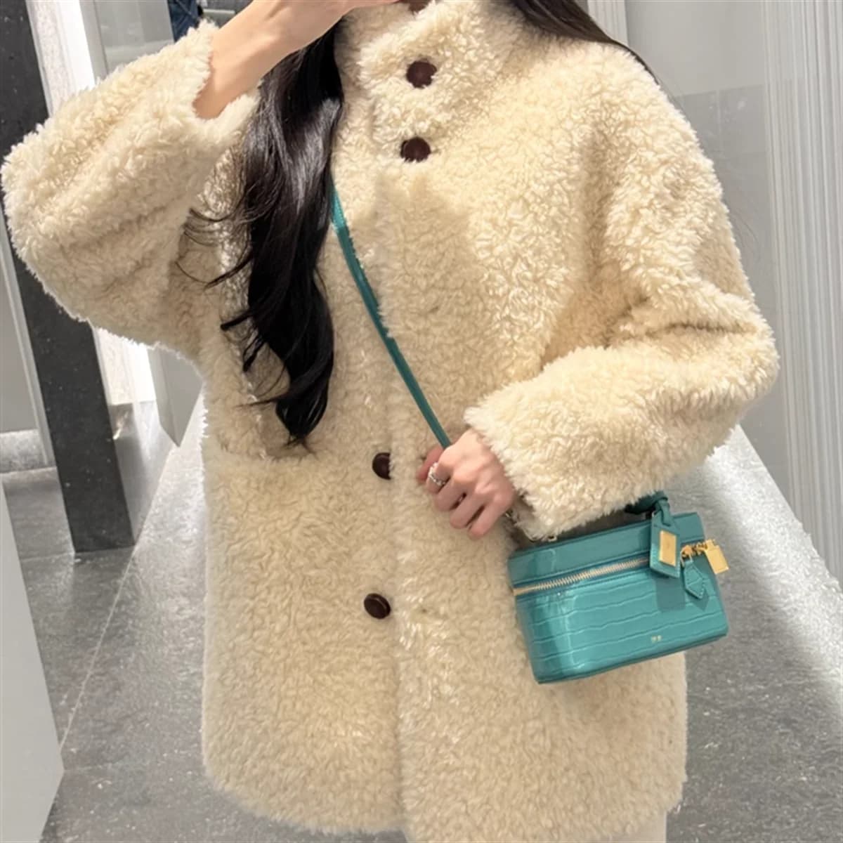 Sac à bandoulière pour femme JW PEI, sac à main croisé, petit sac carré gaufré effet croco, sac mess