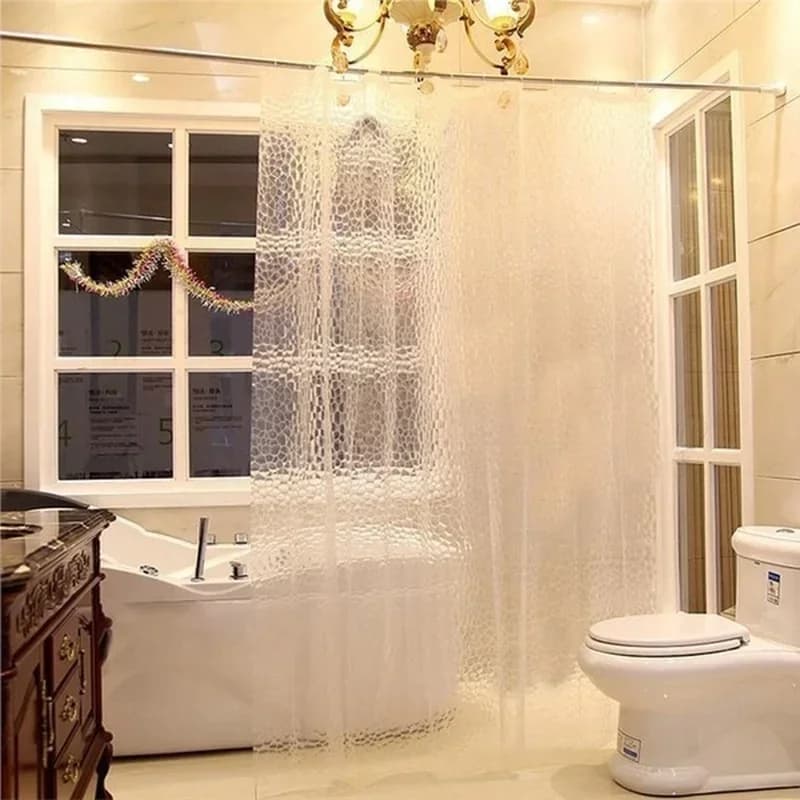 1 pièces 180x180cm 3D salle de bain bain rideau de douche Transparent plus épais rideau étanche