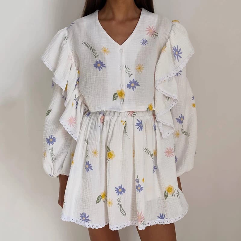 Ensembles de jupes en coton et lin pour dames, col en V, simple boutonnage, mini jupe en Y, beaux ol