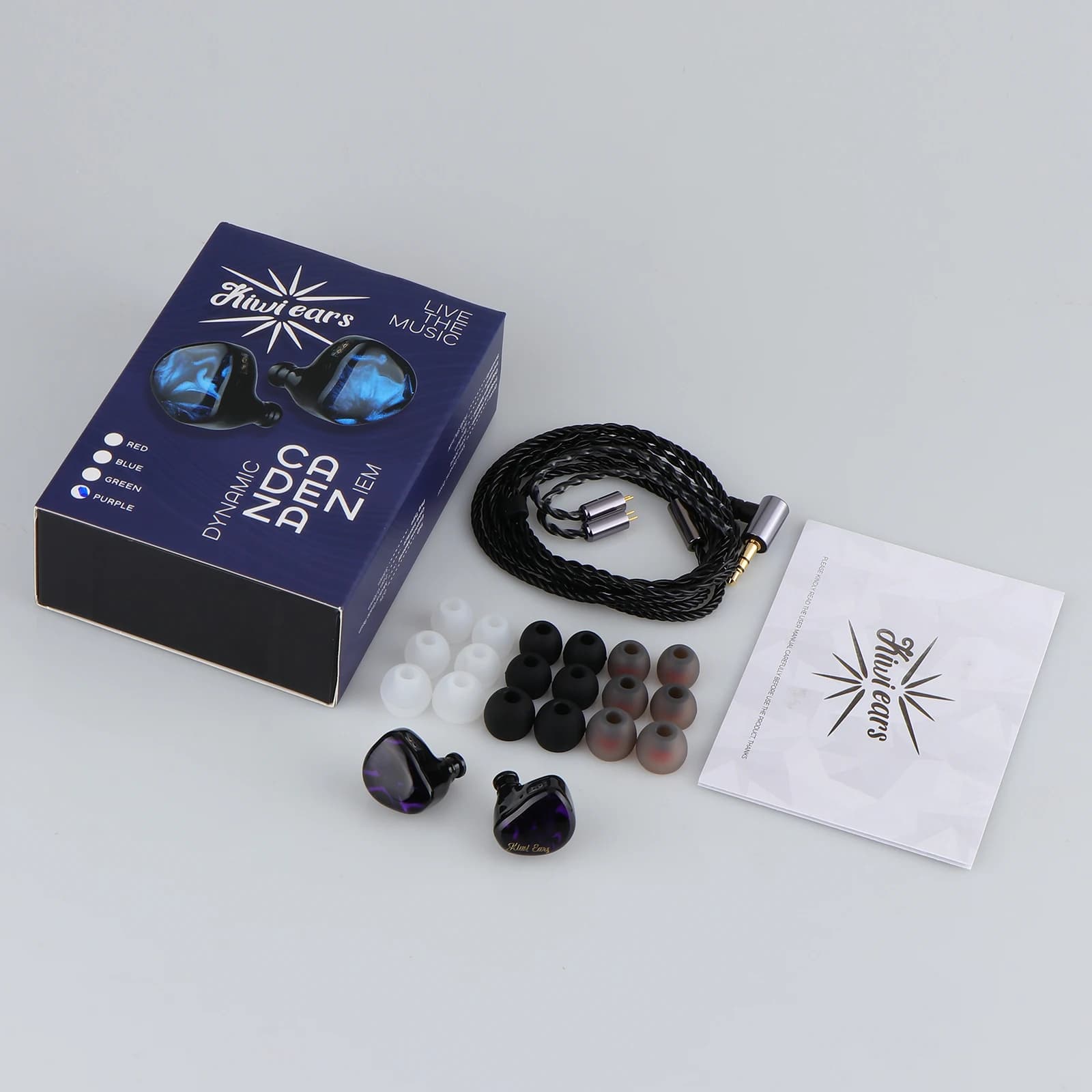 Linsoul Kiwi Ears Cadenza 10 mm Beryllium Dynamic Driver IEM 3D imprimé avec prise interchangeable d