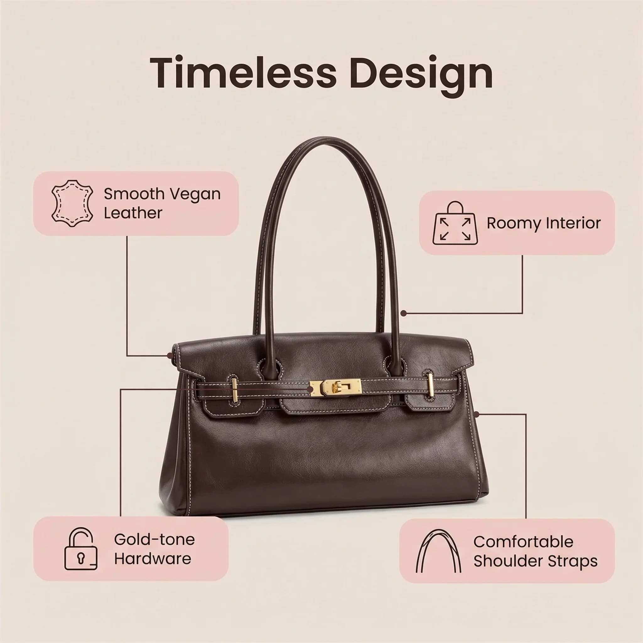 Sac sous le bras JW PEI Yara pour femme, sac à main tendance en cuir souple avec boucle de verrouill