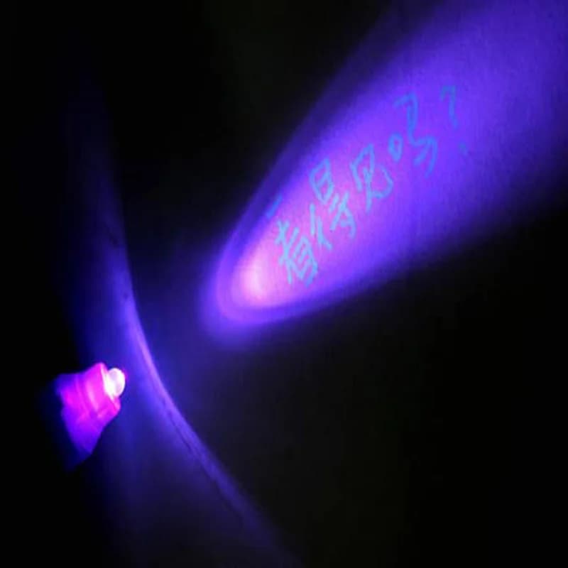Stylo à lumière lumineuse magique violet 2 en 1, lumière noire UV, Combo de dessin, stylo à encre In