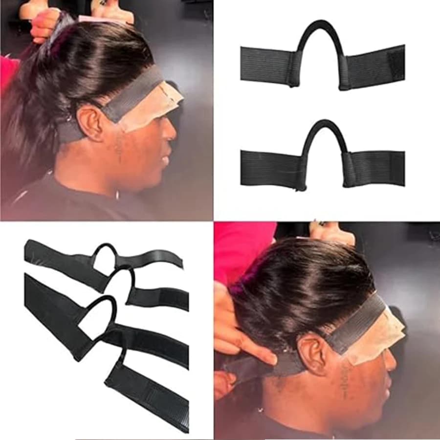 Bande de perruque en dentelle noire réglable, bande de fusion de cintre d'oreille pour poser les bor