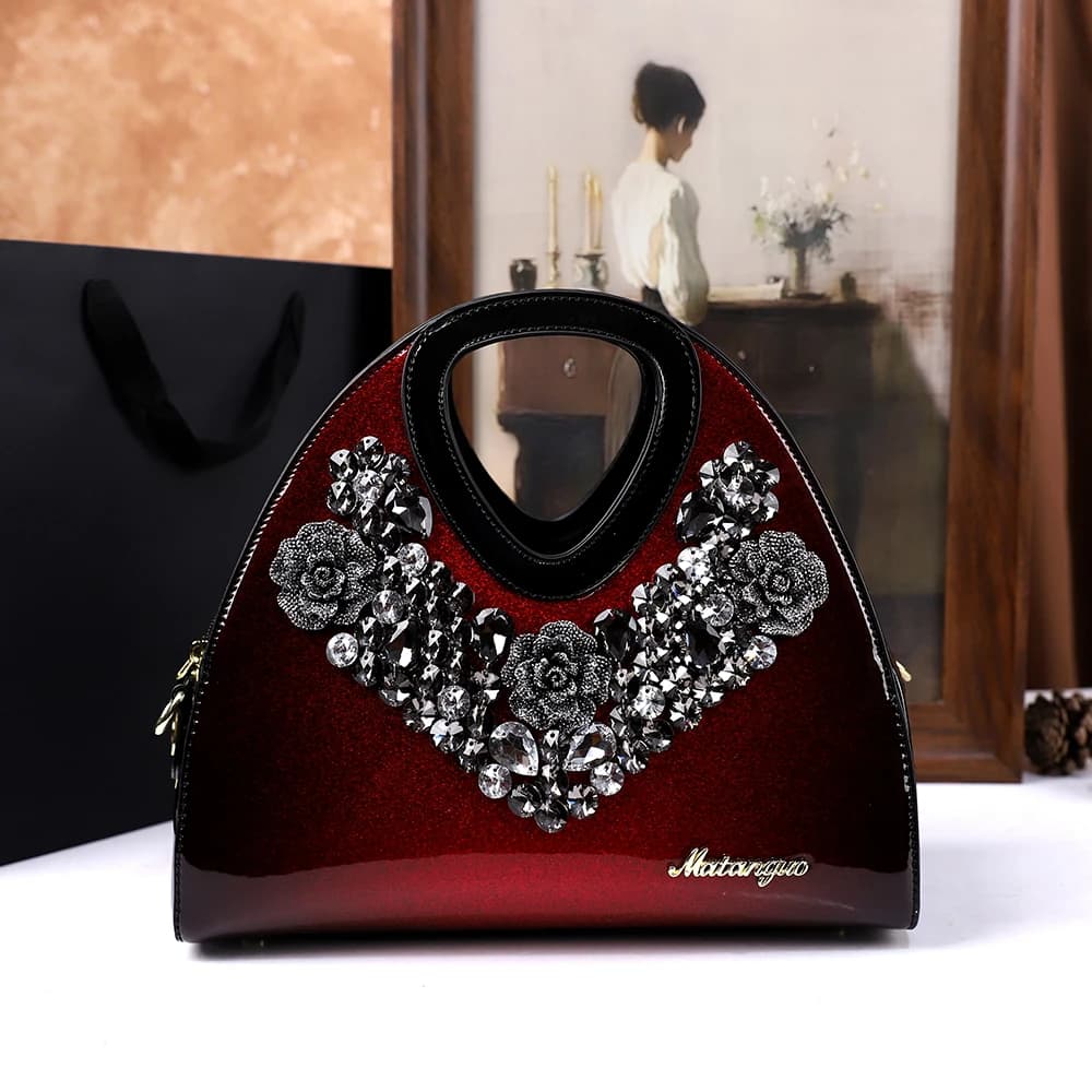 Sac à main à boulettes incrusté de diamants à la mode, nouveau style, sac pour maman élégante d'âge 