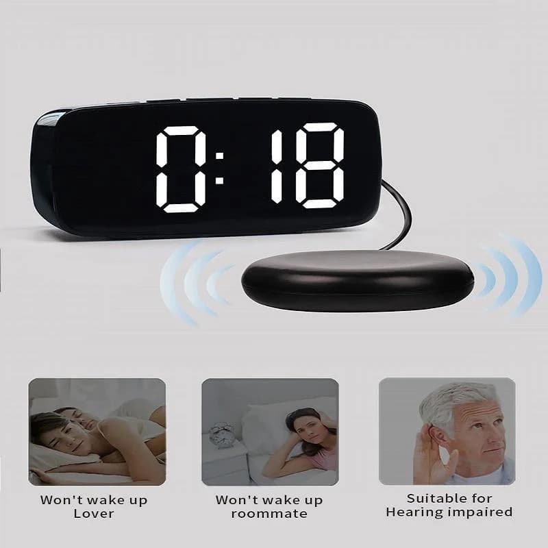 Réveil vibrant Super fort avec secoueur de lit, double USB multifonctionnel pour dormir lourd, sourd