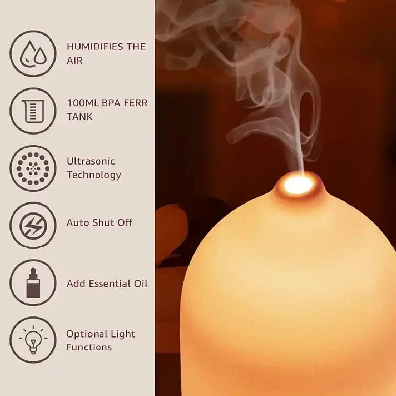 Humidificateur d'air en céramique, diffuseur d'arôme, aromathérapie, brume fraîche, diffuseur d'huil