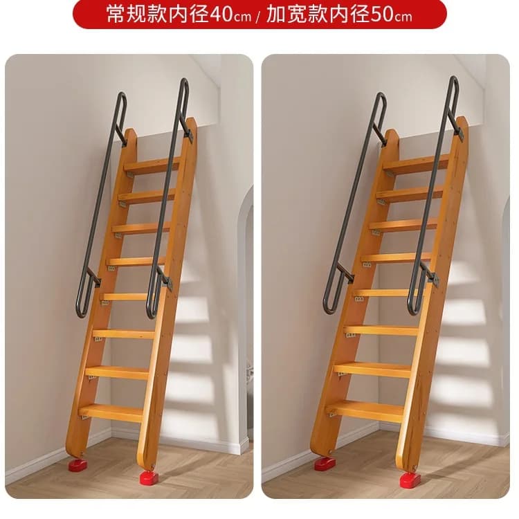 Escalier de loft en bois massif à la mode, échelle intégrée en bois, échelle intérieure duplex pour 