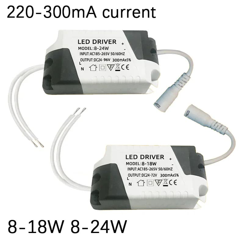 Pilote LED 300mA 8-24W/18W, transformateur d'éclairage, panneau de plafonnier, adaptateur d'alimenta