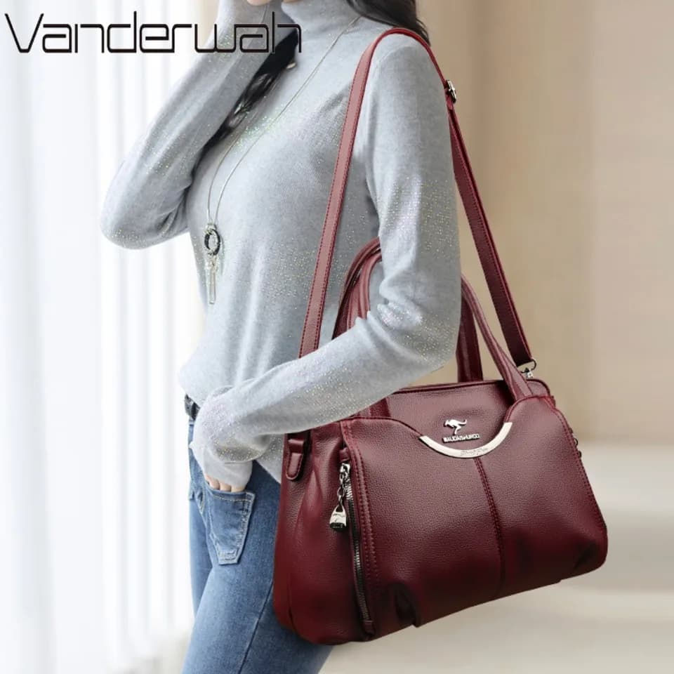 VANDERWAH nouveau Multi poche femmes Sac à main de haute qualité en cuir PU souple femme Sac à bando