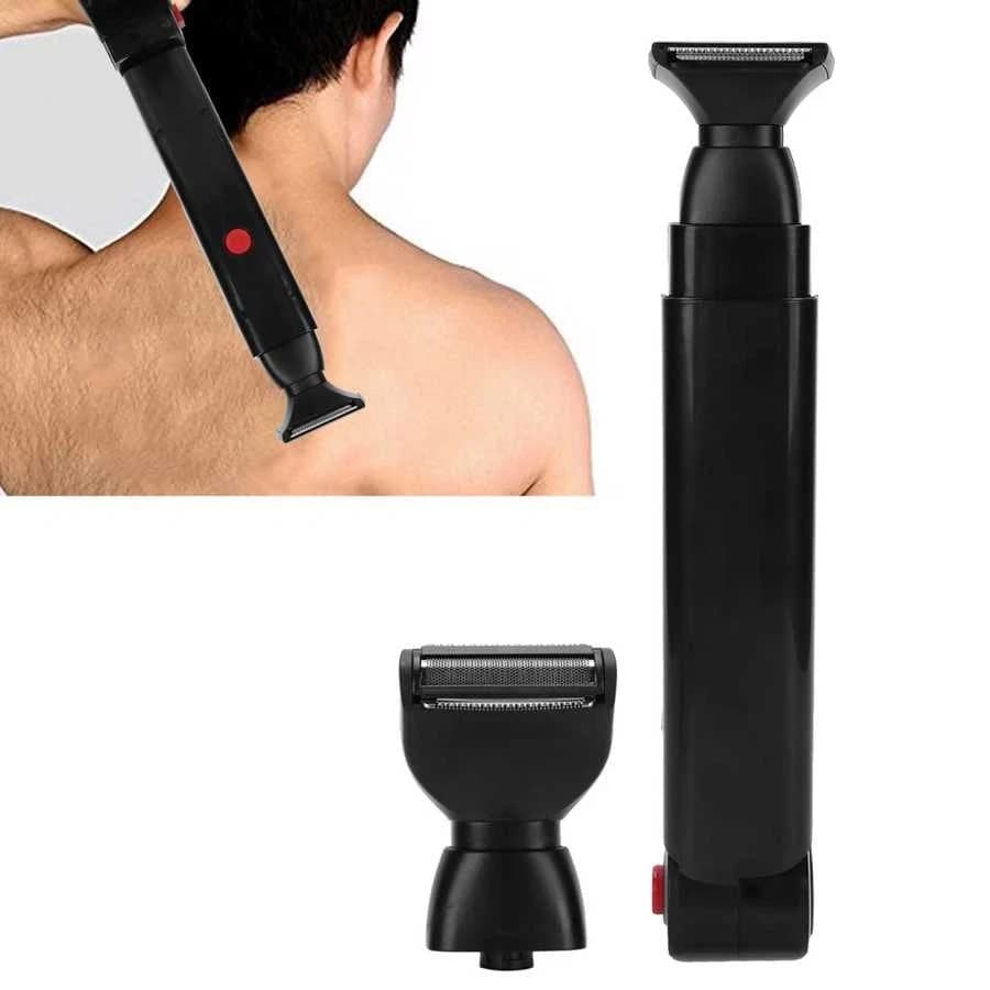 Rasoir électrique 2 en 1 pour le visage, Rechargeable, poignée pliable, épilation du dos, toilettage
