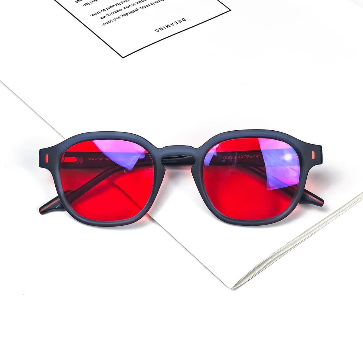 SHINU sommeil meilleurs lentilles rouges lunettes à filtre de lumière bleue pour hommes lentille ora