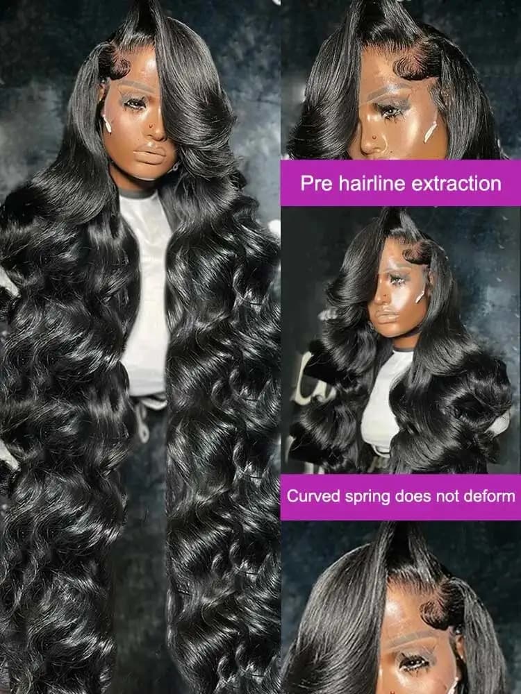 Perruques de cheveux humains péruviens bruts, Body Wave, densité 250%, 40 42 pouces, 13x6 HD, 13x4, 