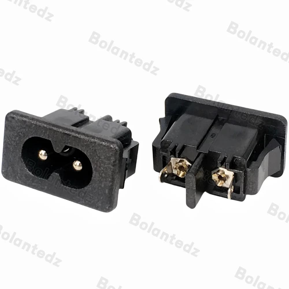 Connecteur de prise d'alimentation mâle 2 broches, ac250 v 2,5 a Iec320 C8, 5 pièces/lot