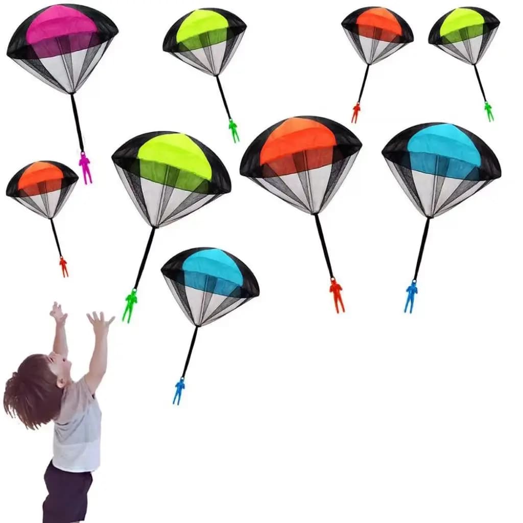 4Pc Main Lancer Parachute Enfants Mini Parachute En Plein Air Plage Jouet Éducatif Parent Enfant Div