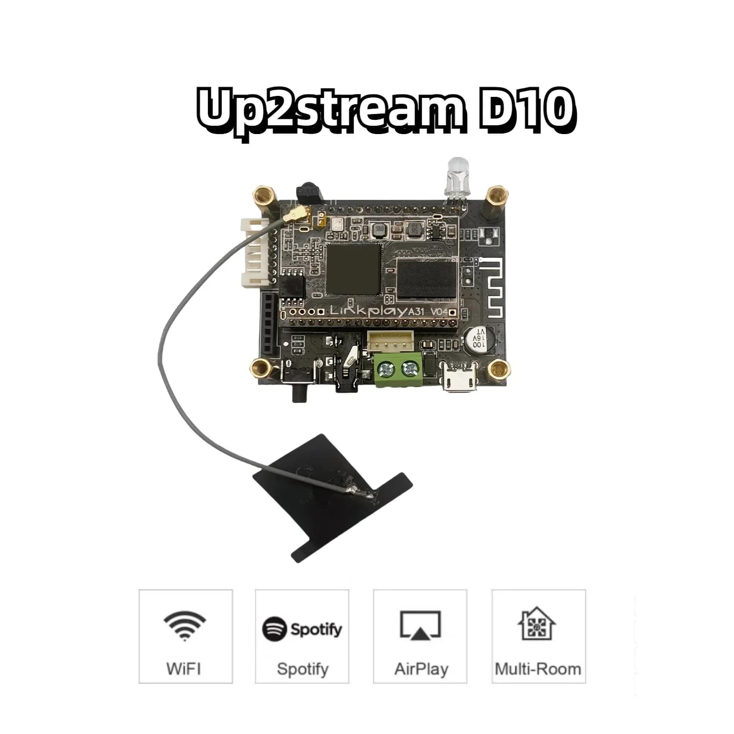 D10 WiFi et Bluetooth 5.0 Module de réception Audio Bluetooth sortie analogique I2S carte de sortie 