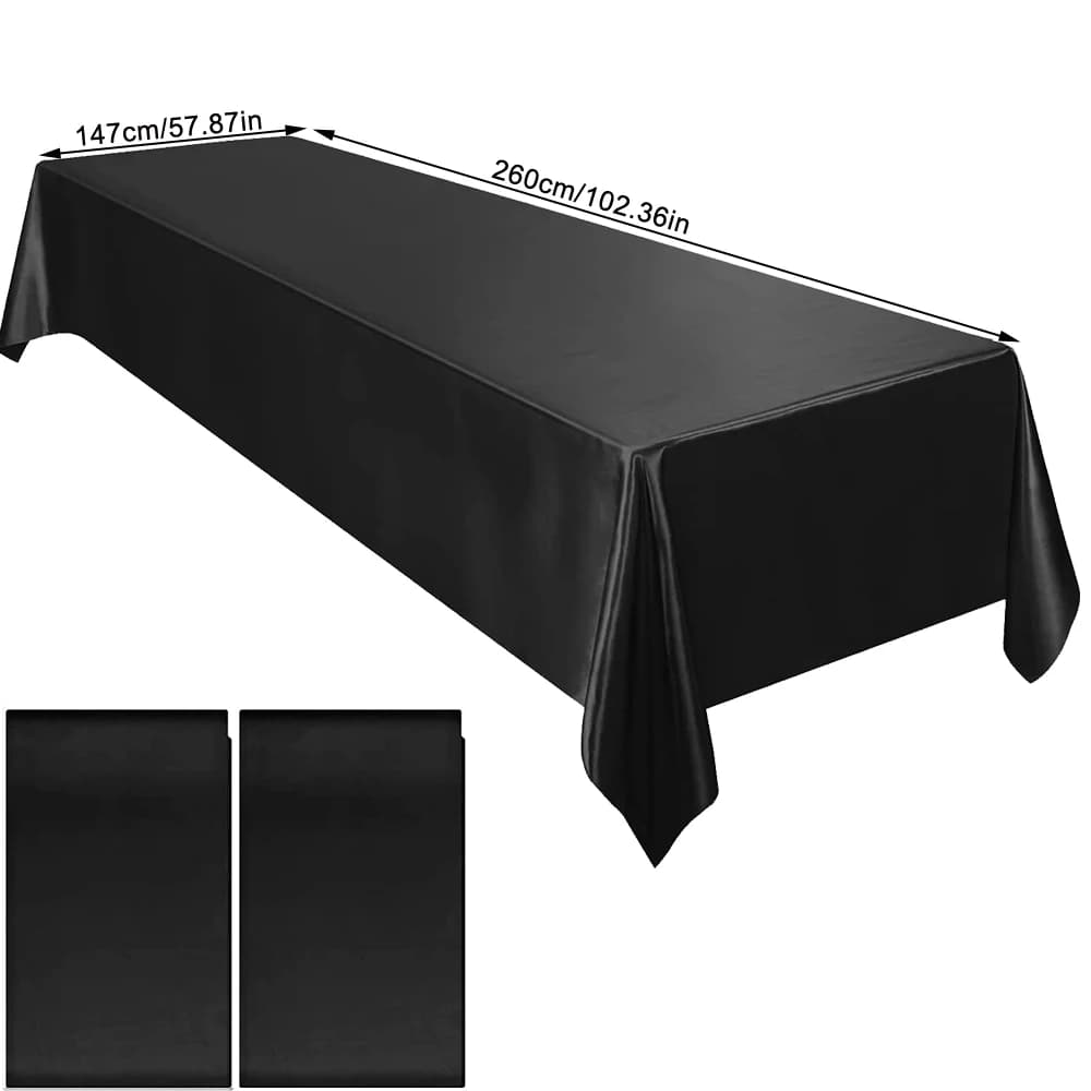 Nappe rectangulaire en Satin, 2 paquets, couverture superposée, nappe en soie brillante, tissu lisse