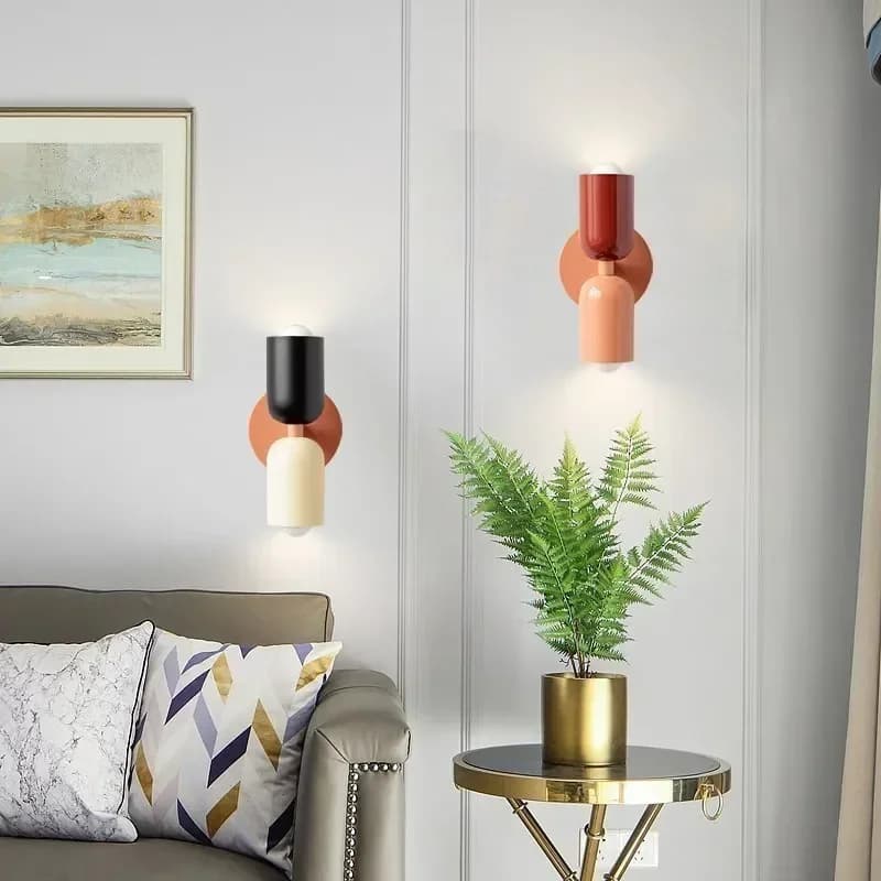 Lampes murales nordiques à double tête pour salon, lampes minimalistes modernes pour chambre à couch