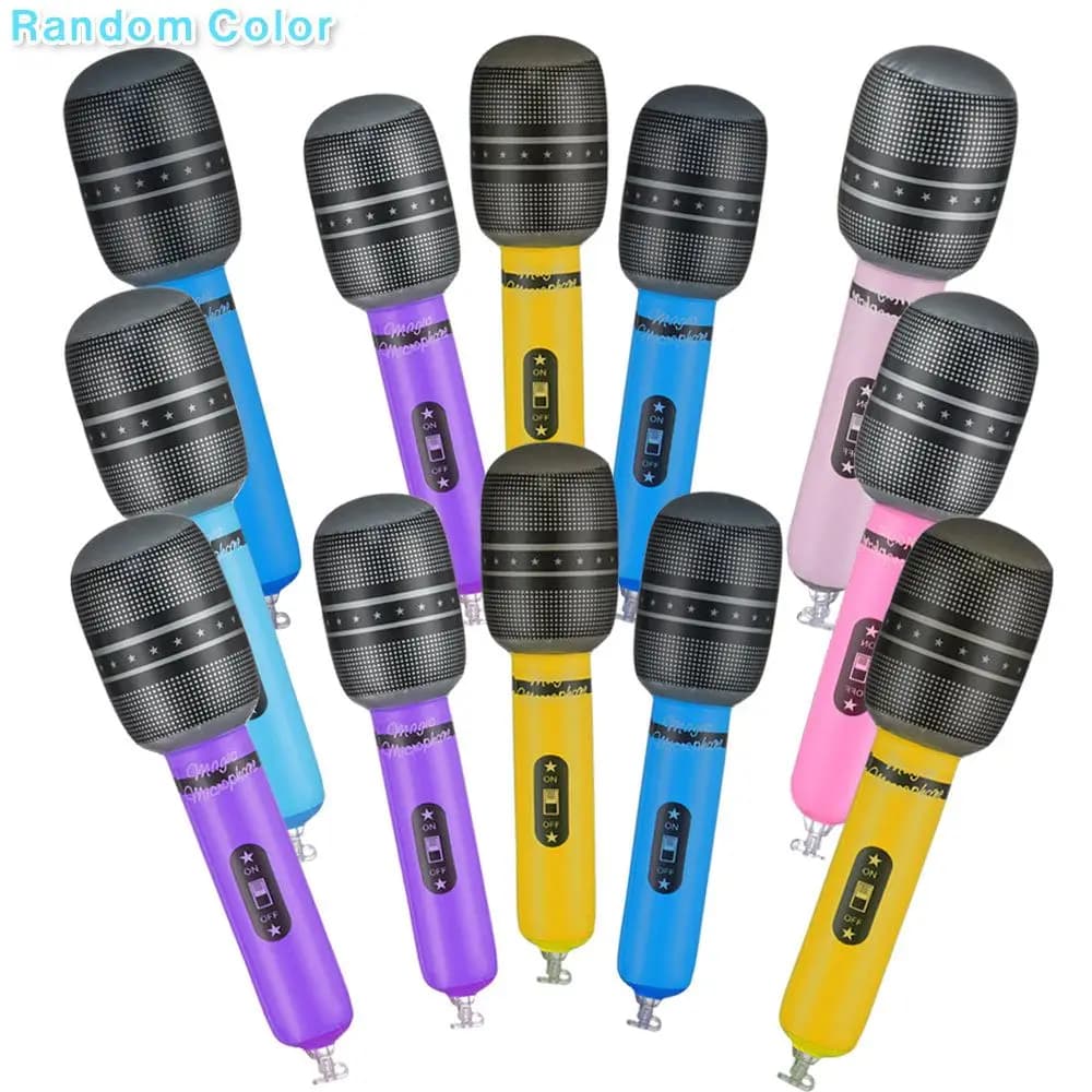 Microphones Gonflables, 12 Pièces, Accessoires de Microphone Gonflables, Jouets pour ixMusicale Inte
