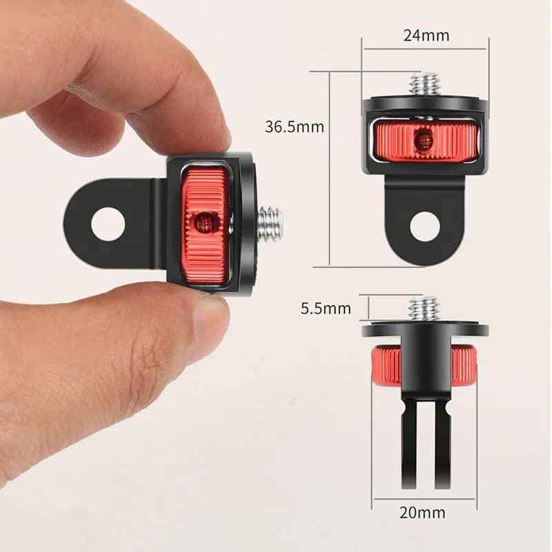 Adaptateur de trépied à vis de 1/4 pouces, support de montage rotatif à 360 degrés pour Go Pro 13 12