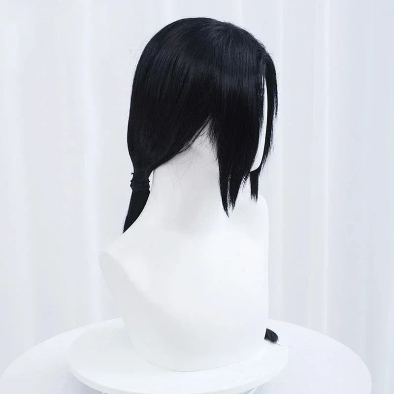 Perruque de Cosplay Anime Itachi Uchiha, Cheveux Synthétiques Longs et Lisses, Noir, Degré de Chaleu