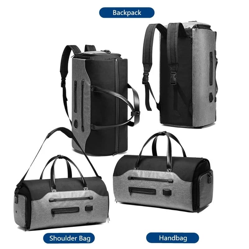 OZUKO-Sac à vêtement multifonction pour hommes, sac de voyage imperméable, grande capacité, poche po