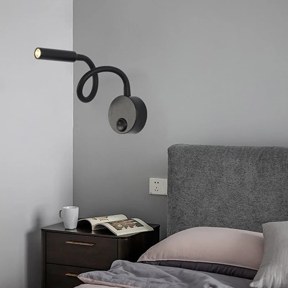 LED tuyau Flexible applique murale 1W 3W livre lecture étude lampe de chevet hôtel tête de lit Flexi