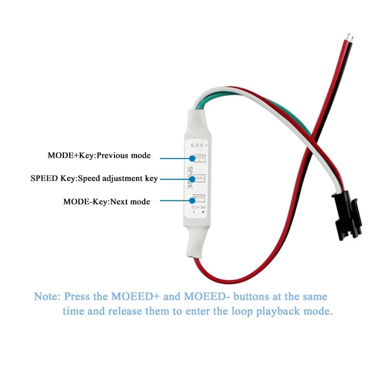 SP002E LED RGB contrôleur 600 Pixels variateur 3 touches DC5-24V USB 5V pour WS2811 WS2812B adressab